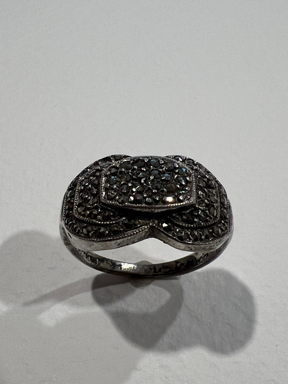 Sterling Silver Marcasite Dome Ring